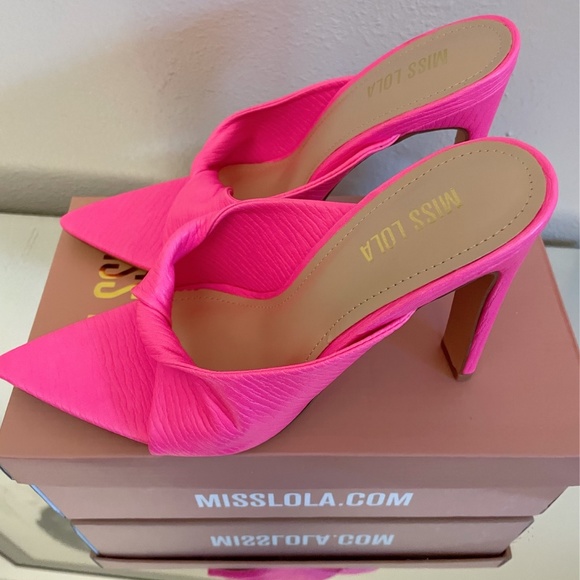 Miss Lola - Style Envy High Heel Mules - Pink - Picture 8 of 10